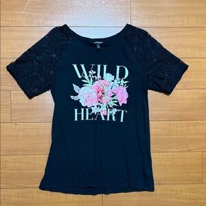 Wild Heart Black Lace Sleeve Top